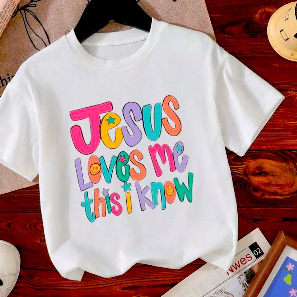 Lil girls size 7 new Jesus loves me T shirt